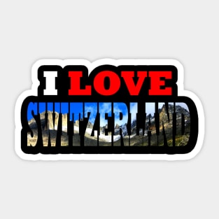 I Love Switzerland Rhone Glacier Sticker